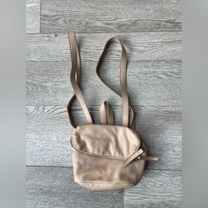Margot small leather backpack purse. Cream